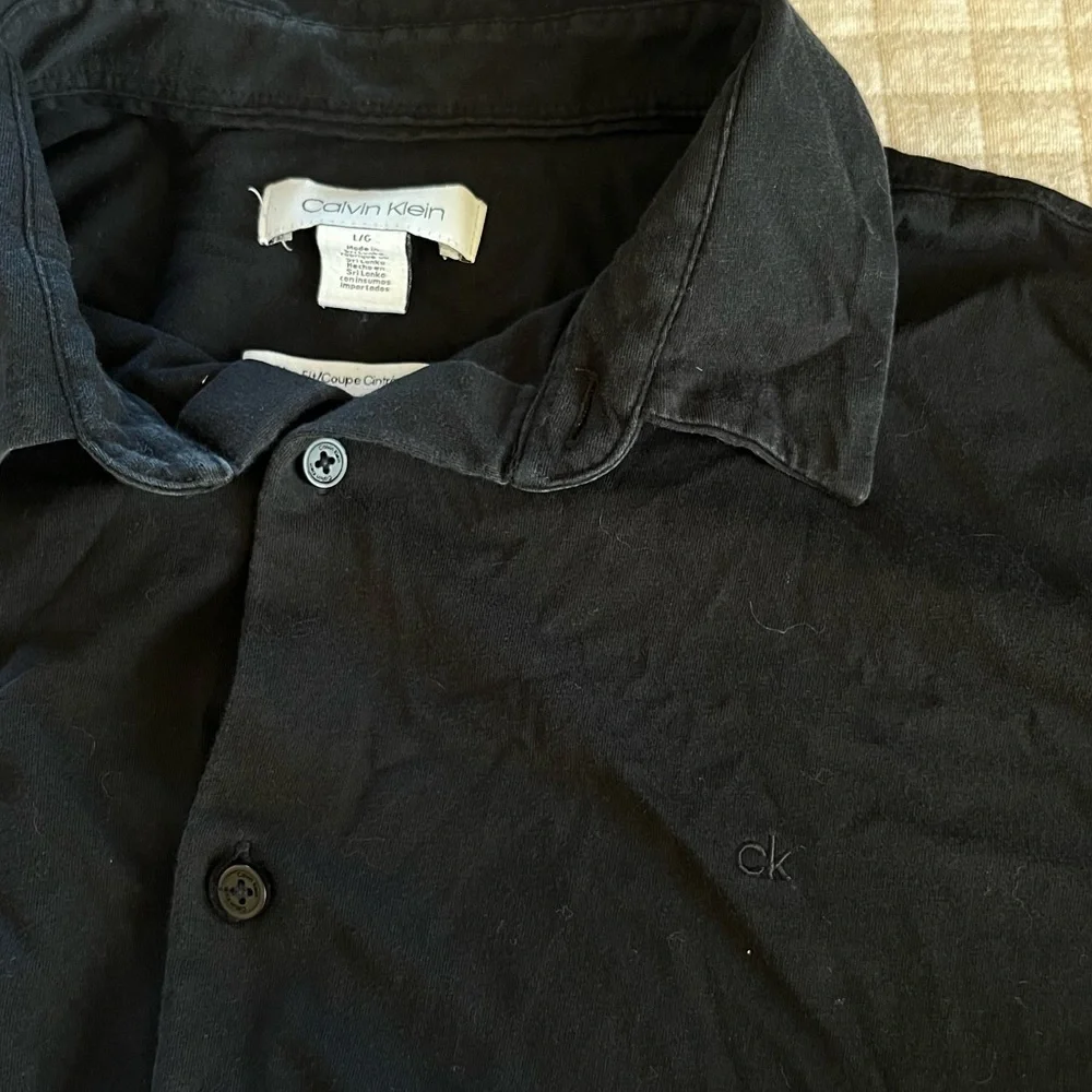 Calvin Klein Slim Fit Cotton Button Up Shirt - Picture 3 of 4